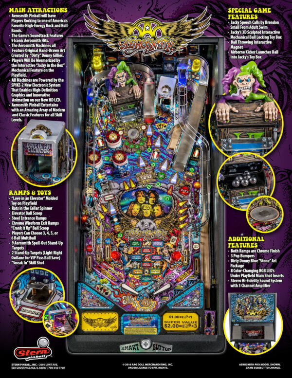 Aerosmith Pro Pinball Machine by Stern