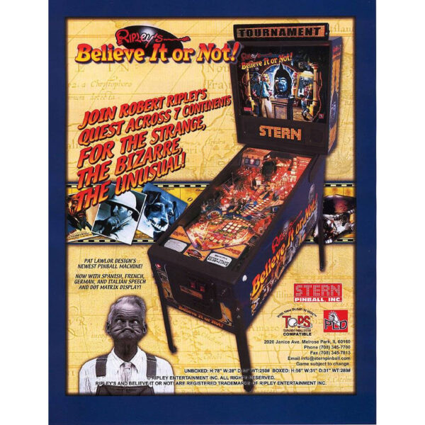 Ripley’s Believe It or Not! Pinball Machine by Stern