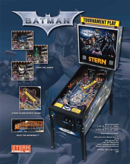 Batman Dark Knight Pinball Machine by Stern