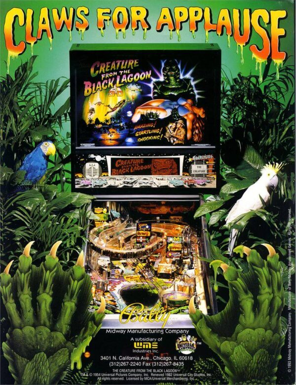 cftblflyer1.jpg Creature From the Black Lagoon Pinball Machine by Bally