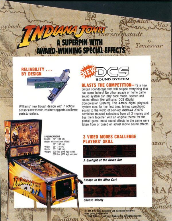 ijflyer2.jpg Indiana Jones Pinball Machine (1993) by Williams