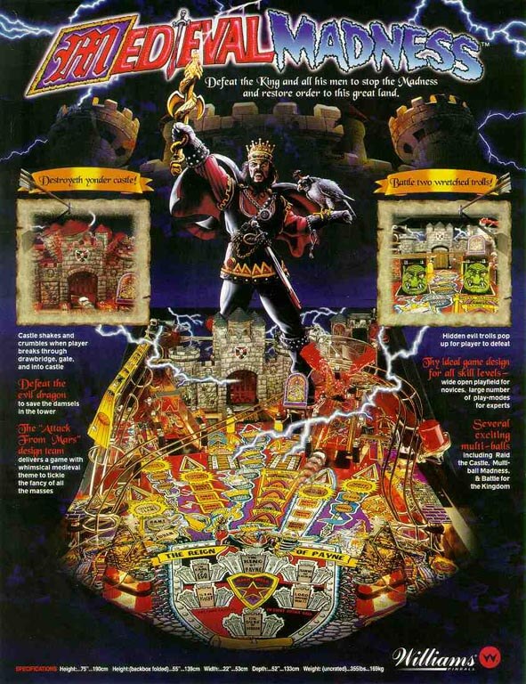 mmflyer2.jpg Medieval Madness Pinball Machine by Williams