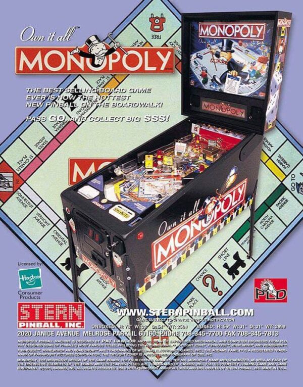 monopolyflyer.jpg Monopoly Pinball Machine by Stern