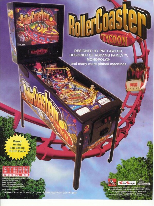 rctflyer1.jpg Roller Coaster Tycoon Pinball Machine by Stern