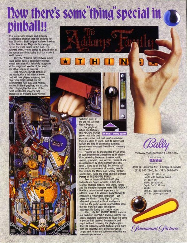 tafflyer2.jpg Addams Family Pinball Machine by Bally